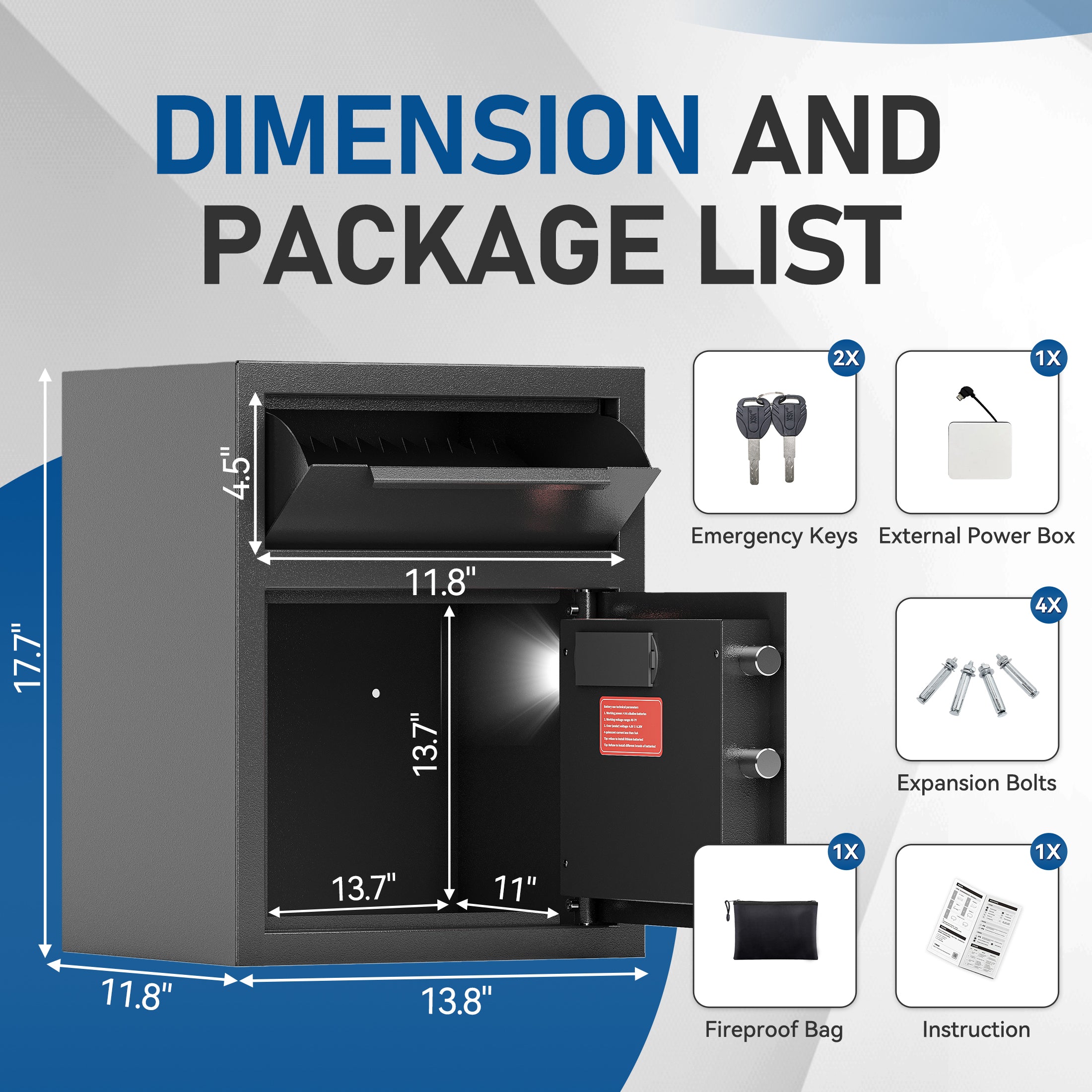 2.0 Cuft Fireproof Drawer Safe Box - Sapital