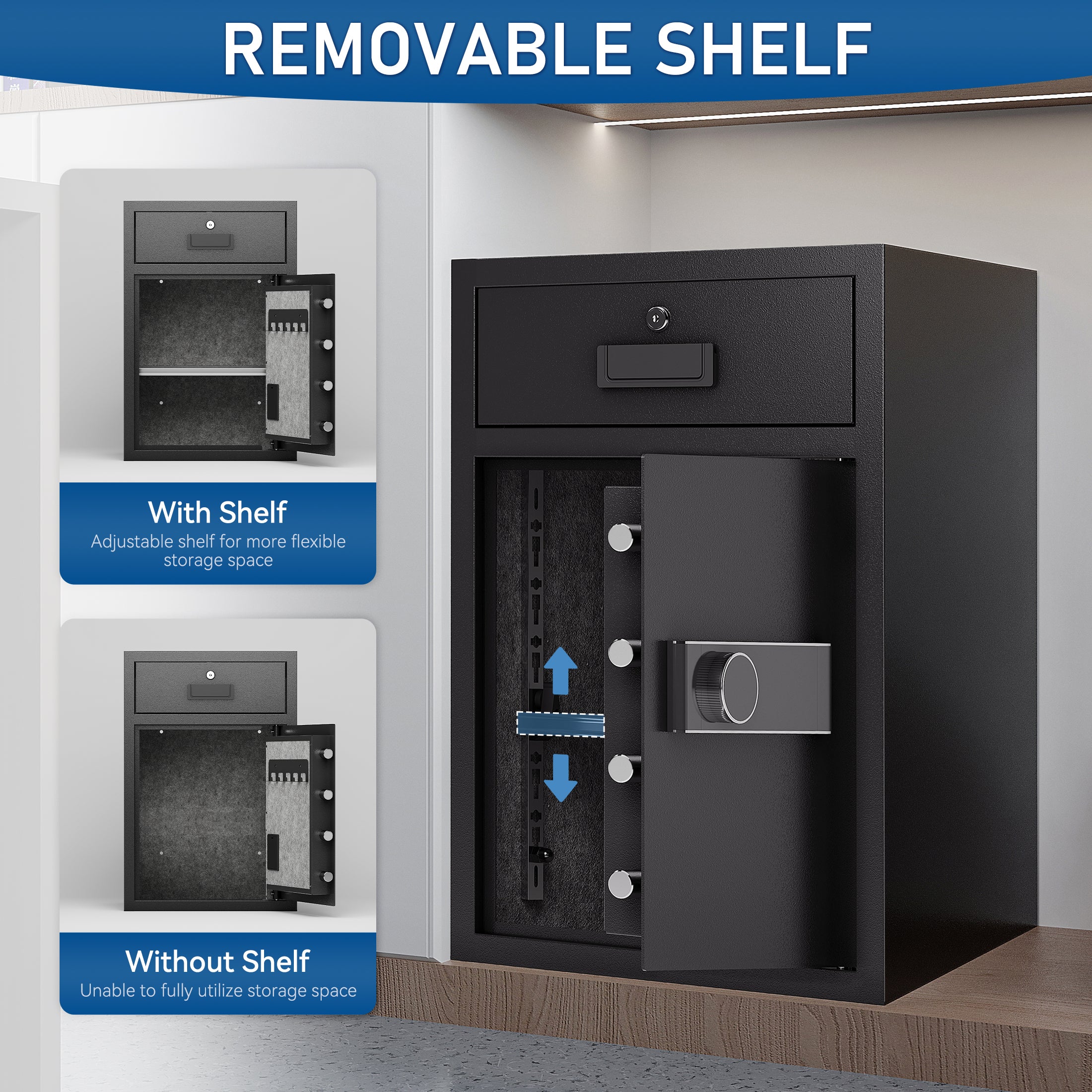 5.1 Cuft Extra Large Drawer Style Safe Box - Sapital