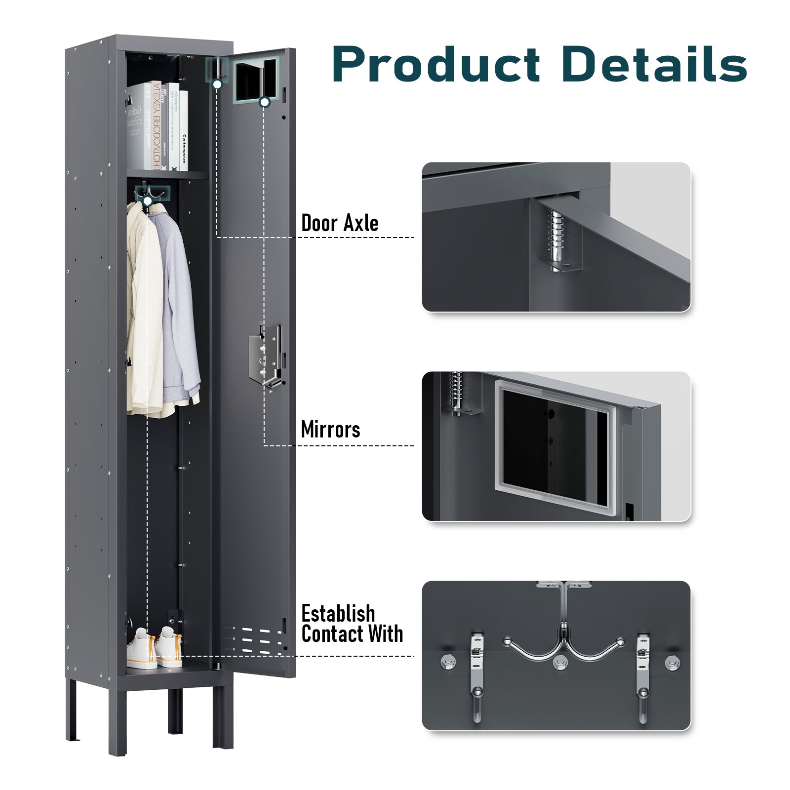 66" Height Metal Storage Locker 1 Door - Sapital