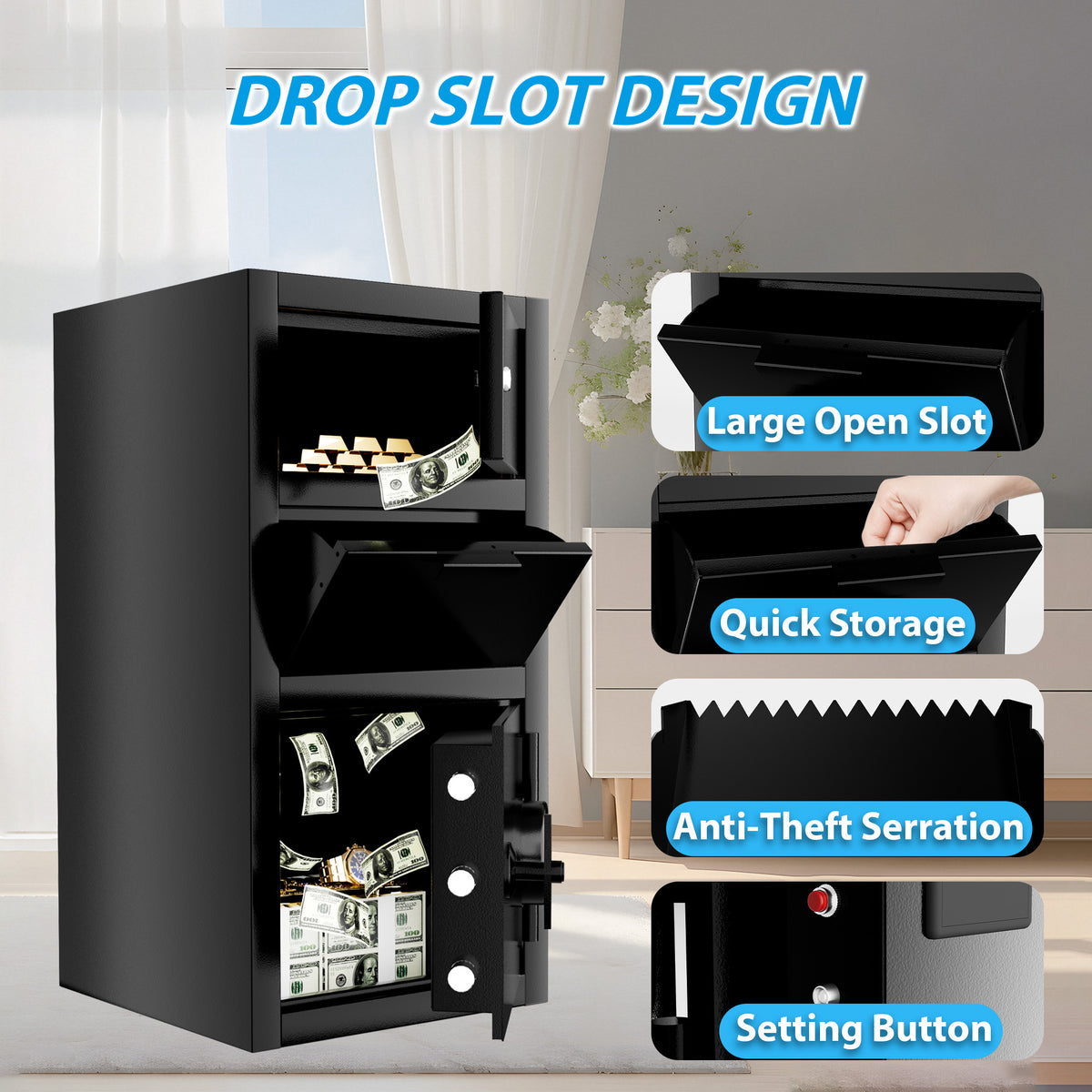 6.5 CuFt Commercial Anti-Drop Safe Box - Sapital